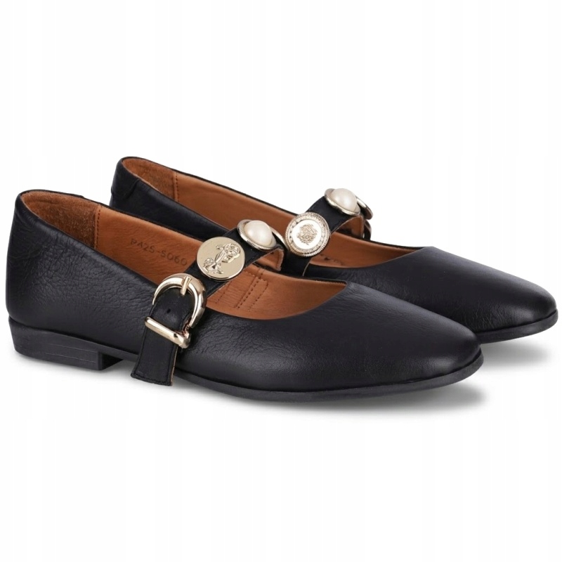 Dámské baleríny s přezkou Bombonella 8T P425 5060 Siyah Deri Vel. 37