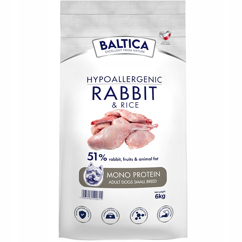 Baltica Adult Rabbit&Rice Królik monobiałkowa rasy małe Xs/s 2x3kg