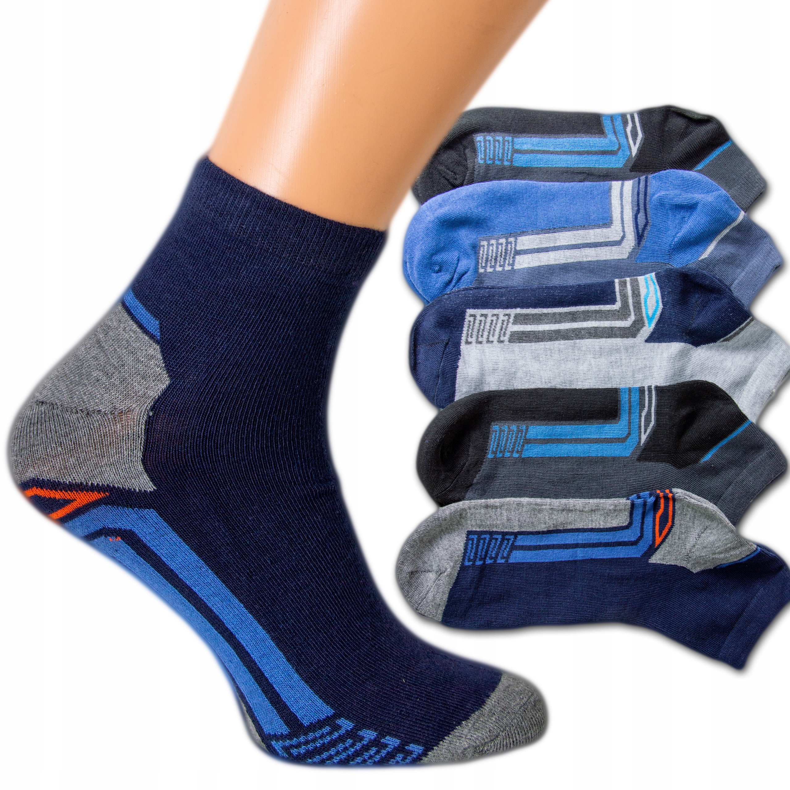 

5 X Skarpety Męskie Bawełniane Sportowe 40-42