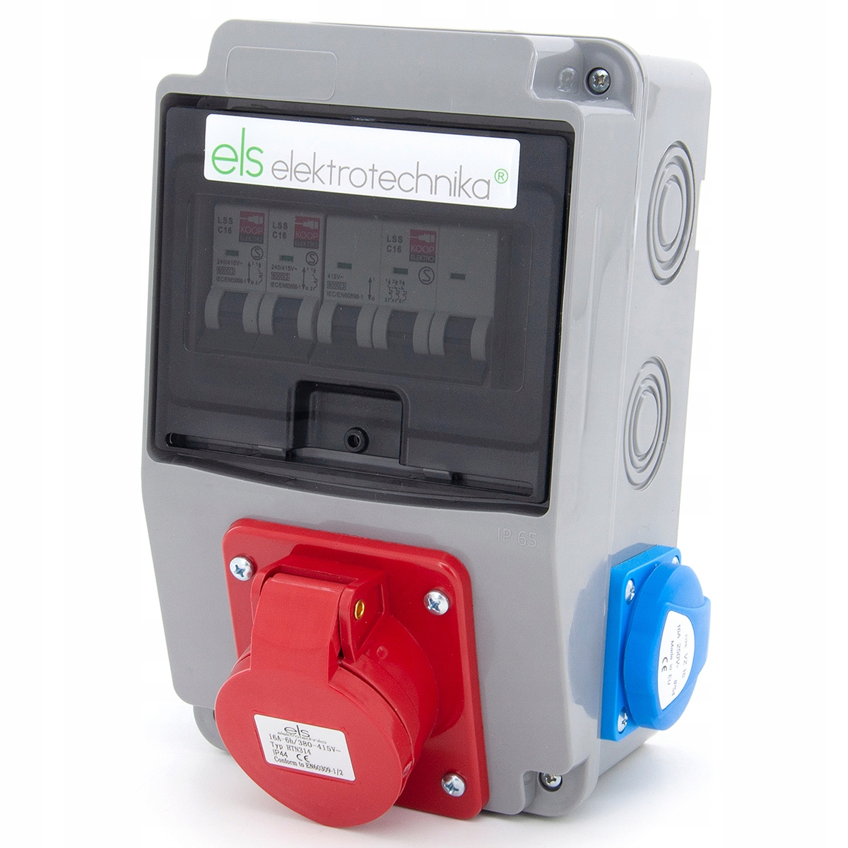 Stavební Rozvaděč Zahradní IP44 16A/4P 2*GS Zabezpečení C16 3P 1P