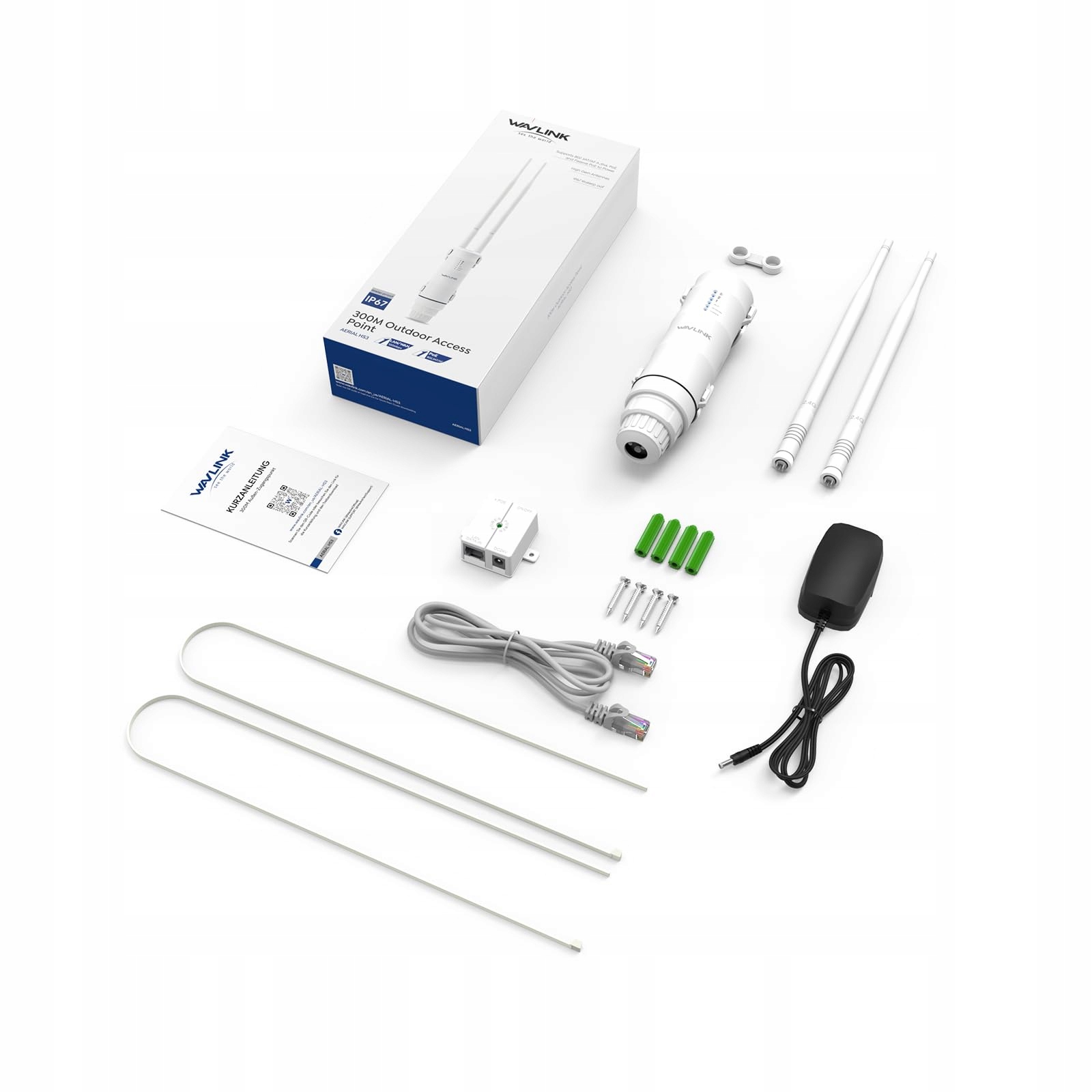 WAVLINK N300 Zewnętrzny Wzmacniacz WLAN 300Mbit/s PoE AP Router Repeater — miniatura 9