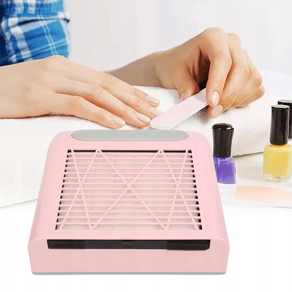 Odsávačka Prachu Na Nehty Frézky Růžový Kazetový Filtr Hepa Výkon 80 W