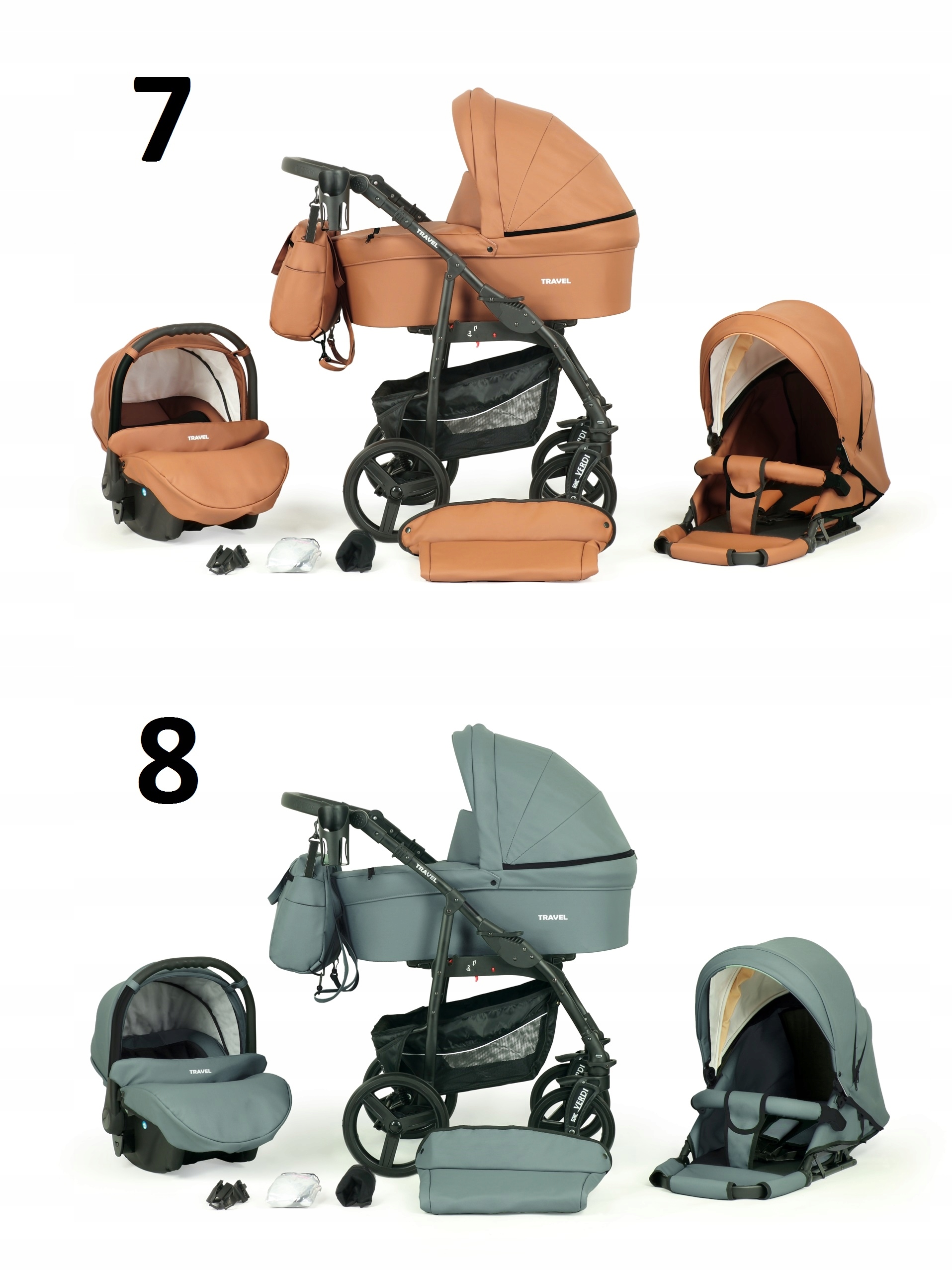 WÓZEK DZIECIĘCY VERDI TRAVEL 3W1+ TORBA + AKCESORIA Model Verdi Travel