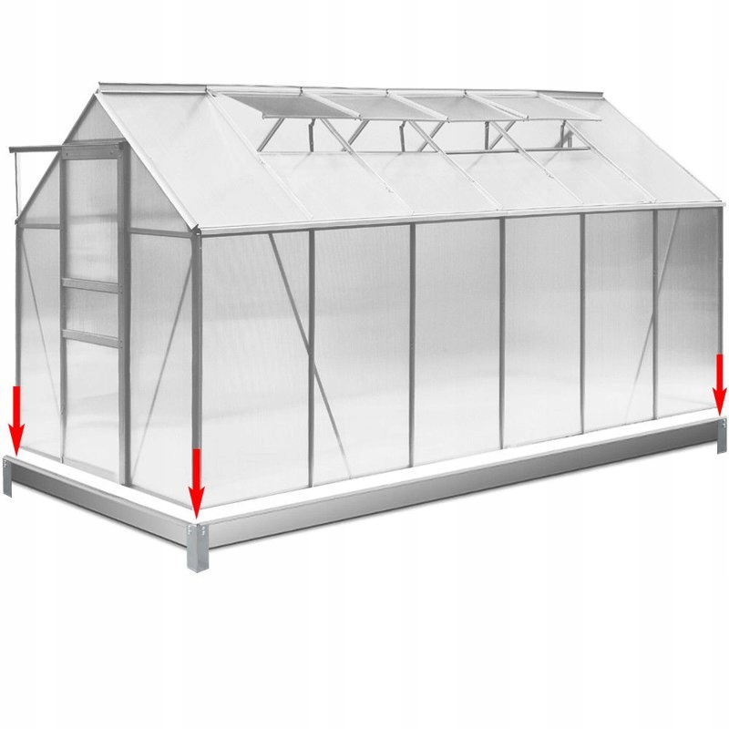 Szklarnia Ogrodowa 380x190 7,22m2 Fundament