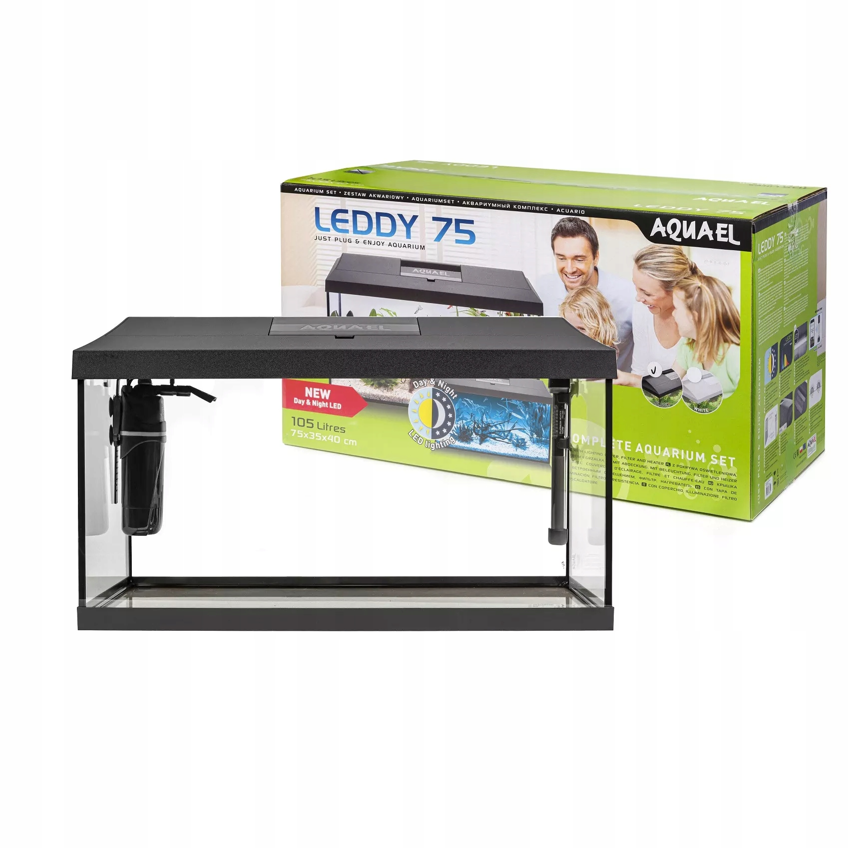 Aquael Zestaw Leddy Plus 75 D&n Czarny 2.0