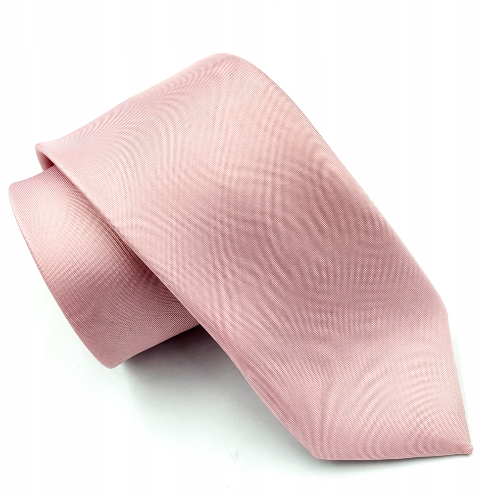 PUDROWY RÓŻ ZŁAMANY RÓŻ KRAWAT GŁADKI JEDNOLITY
