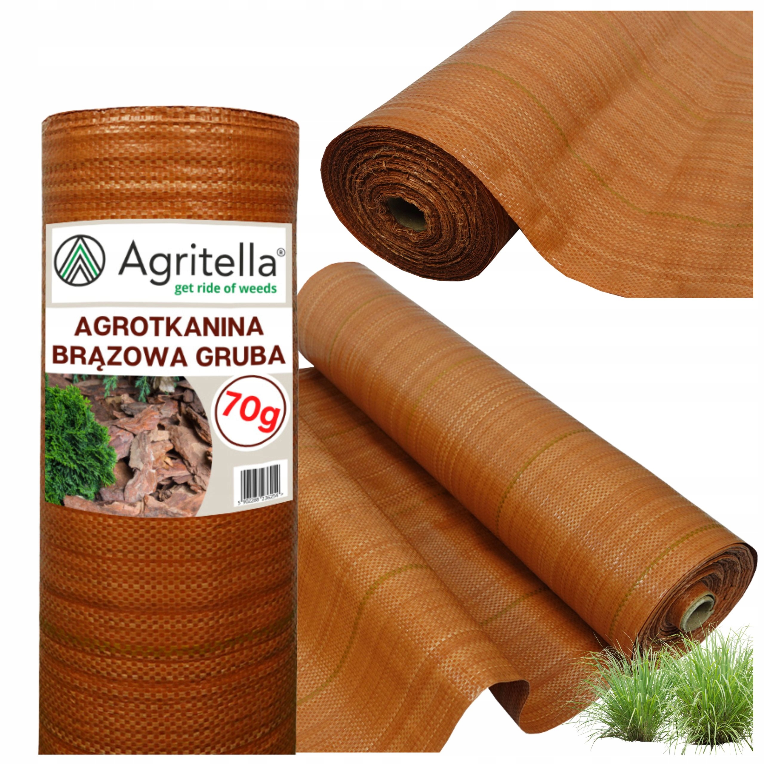 Agrotkanina 70g 1,1x100m Brązowa Uv Agrowłóknina Mata Na Chwasty Pod Korę