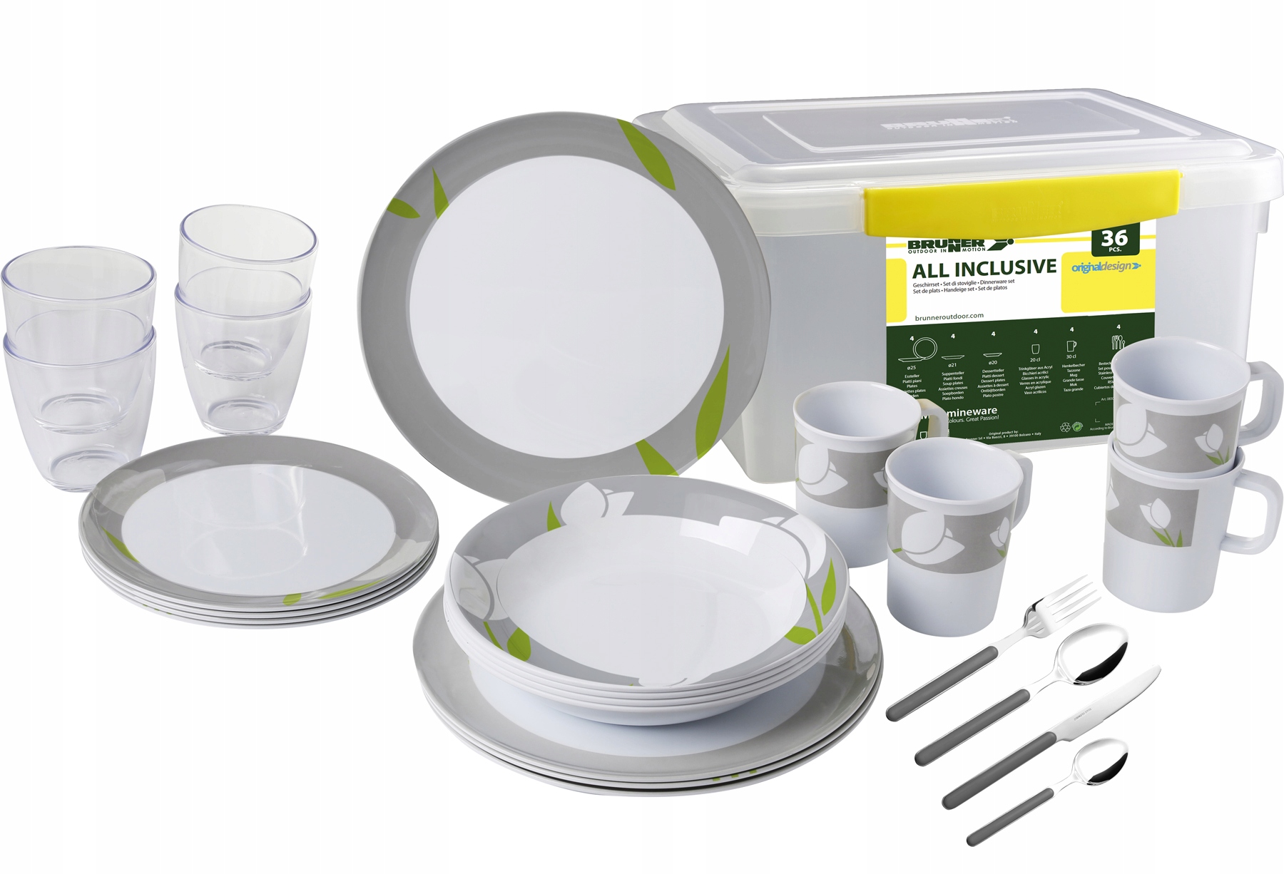 ZESTAW OBIADOWY MELAMINA BRUNNER TULIP 36 SZT