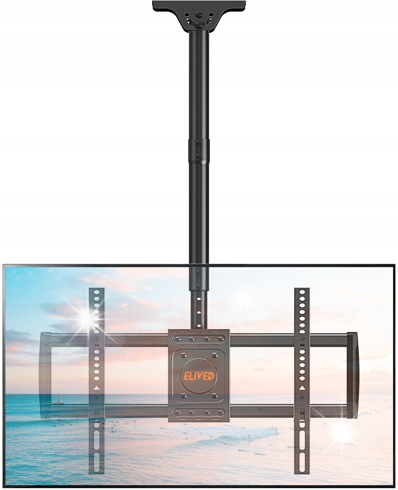 Uchwyt Sufitowy do Tv 37-75 Cali Elived 50kg Vesa 600x400 Regulowany Skos