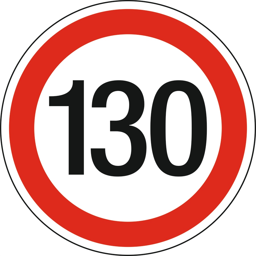 

Naklejka Ograniczenie Prędkości 130 Km/h 15cm