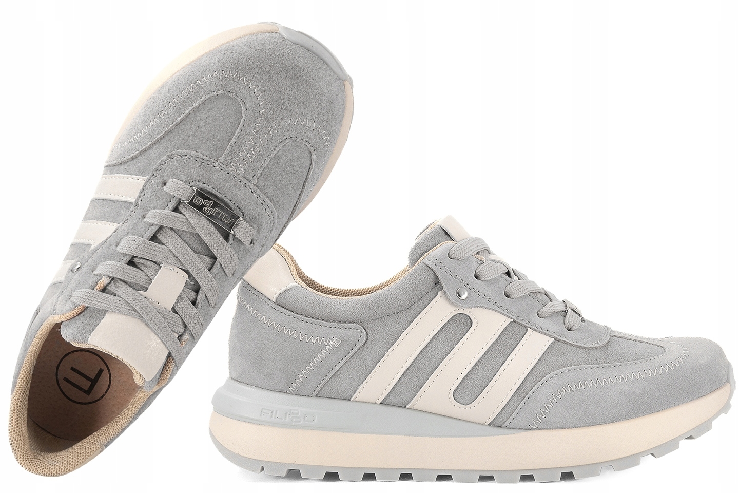 Filippo DP7538 Polobotky Sportovní Semišové Tenisky Na Platformě Kůže 40