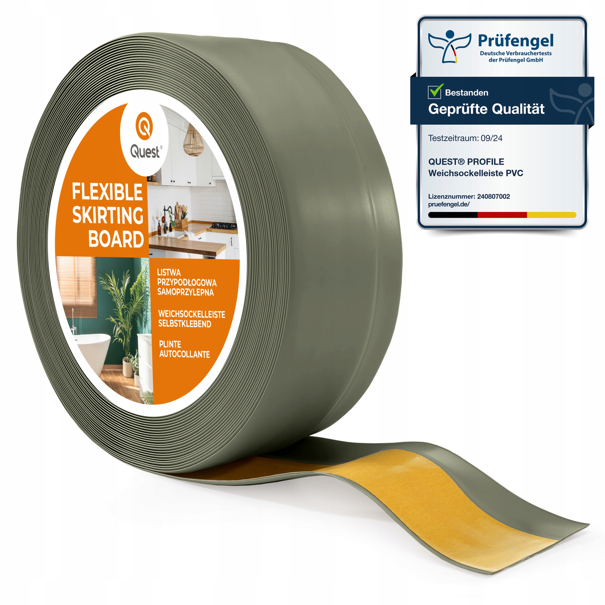 Podlahová lišta samolepicí Pvc 50x20mm olivová 20 m I flexibilní