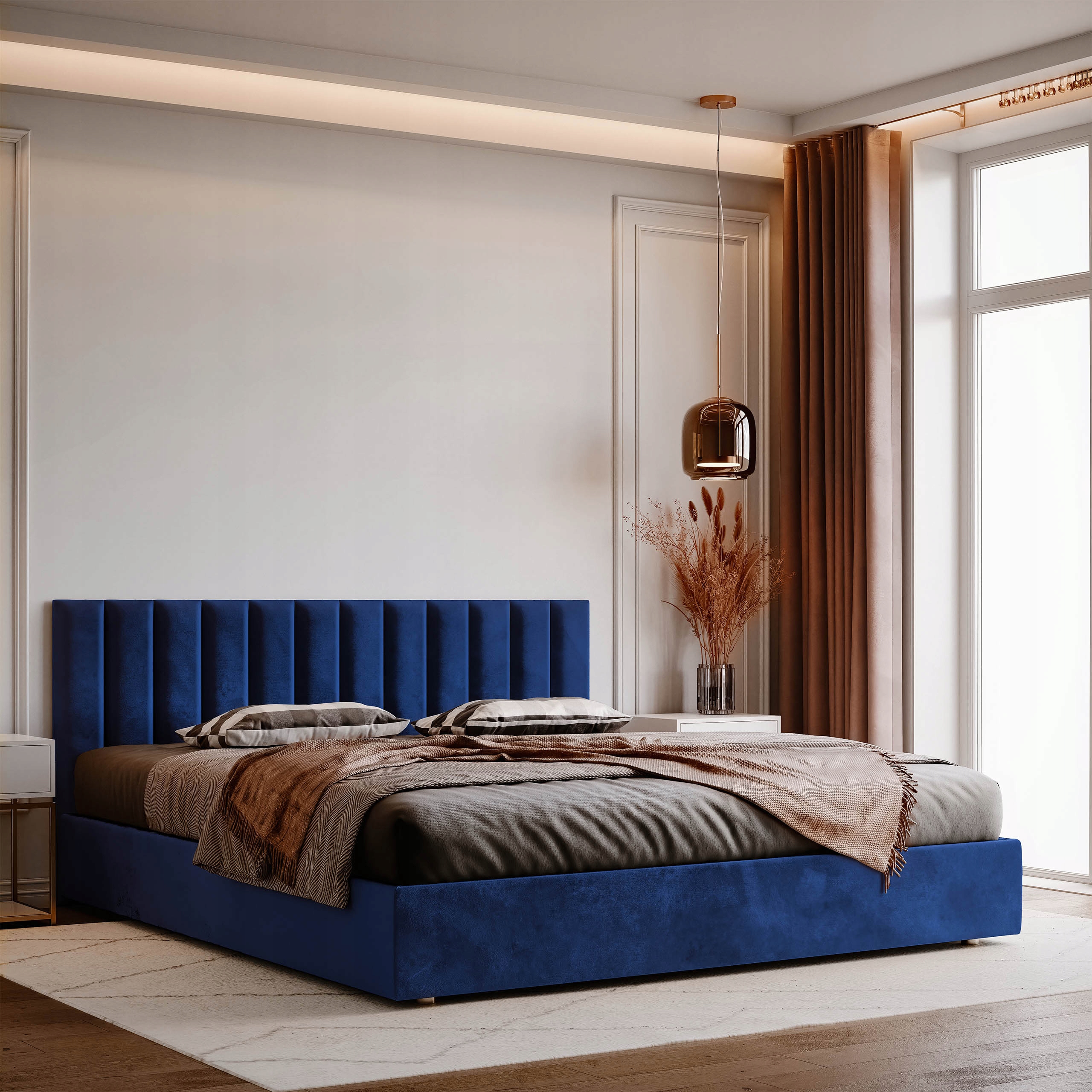 PANELE TAPICEROWANE NA ŚCIANĘ WEZGŁOWIE 90x15cm Grubość 4 cm