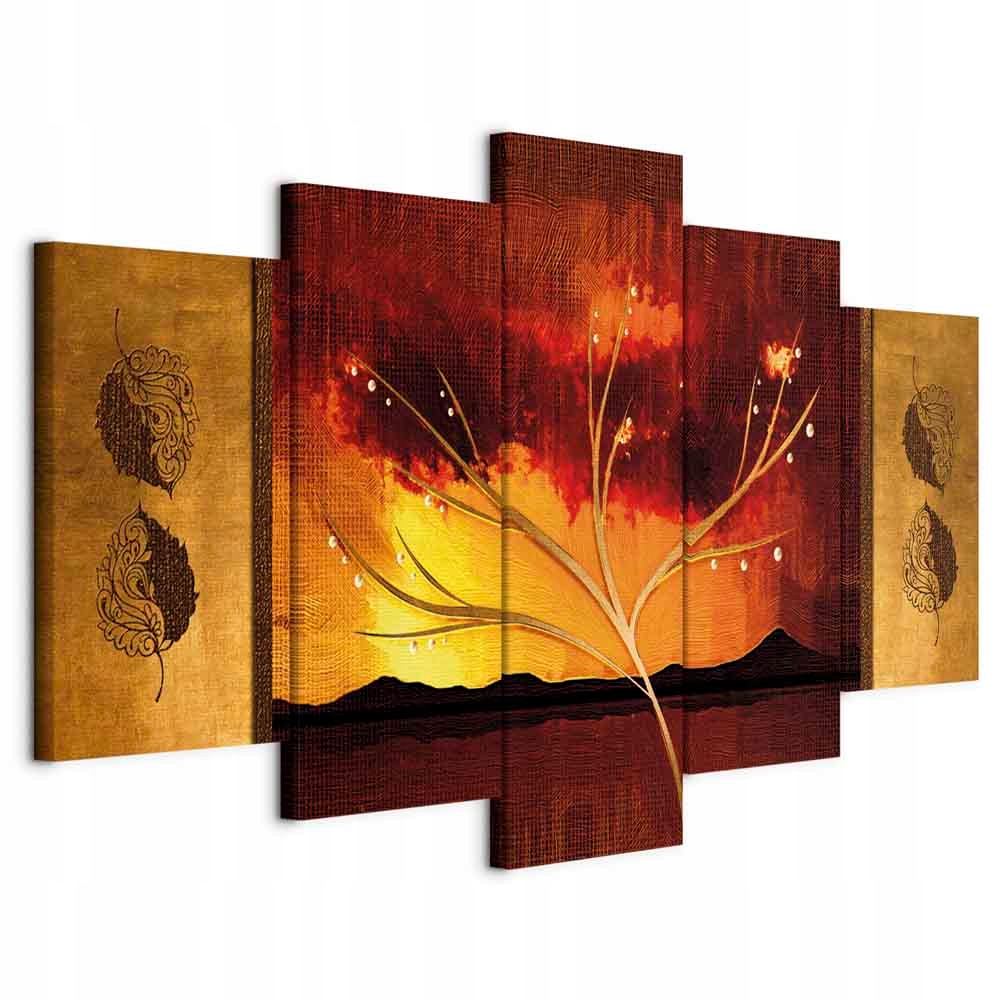 Obraz 5 Částí Triptych List Abstraktní Dekorace Na Zeď Do Obývacího Pokoje 200x100