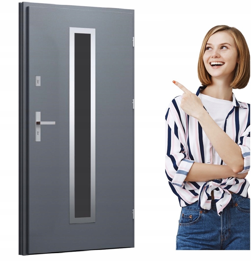 DRZWI ZEWNĘTRZNE WEJŚCIOWE OCIEPLANE OŚCIEŻNICA TERMO 90 LEWE OD RĘKI