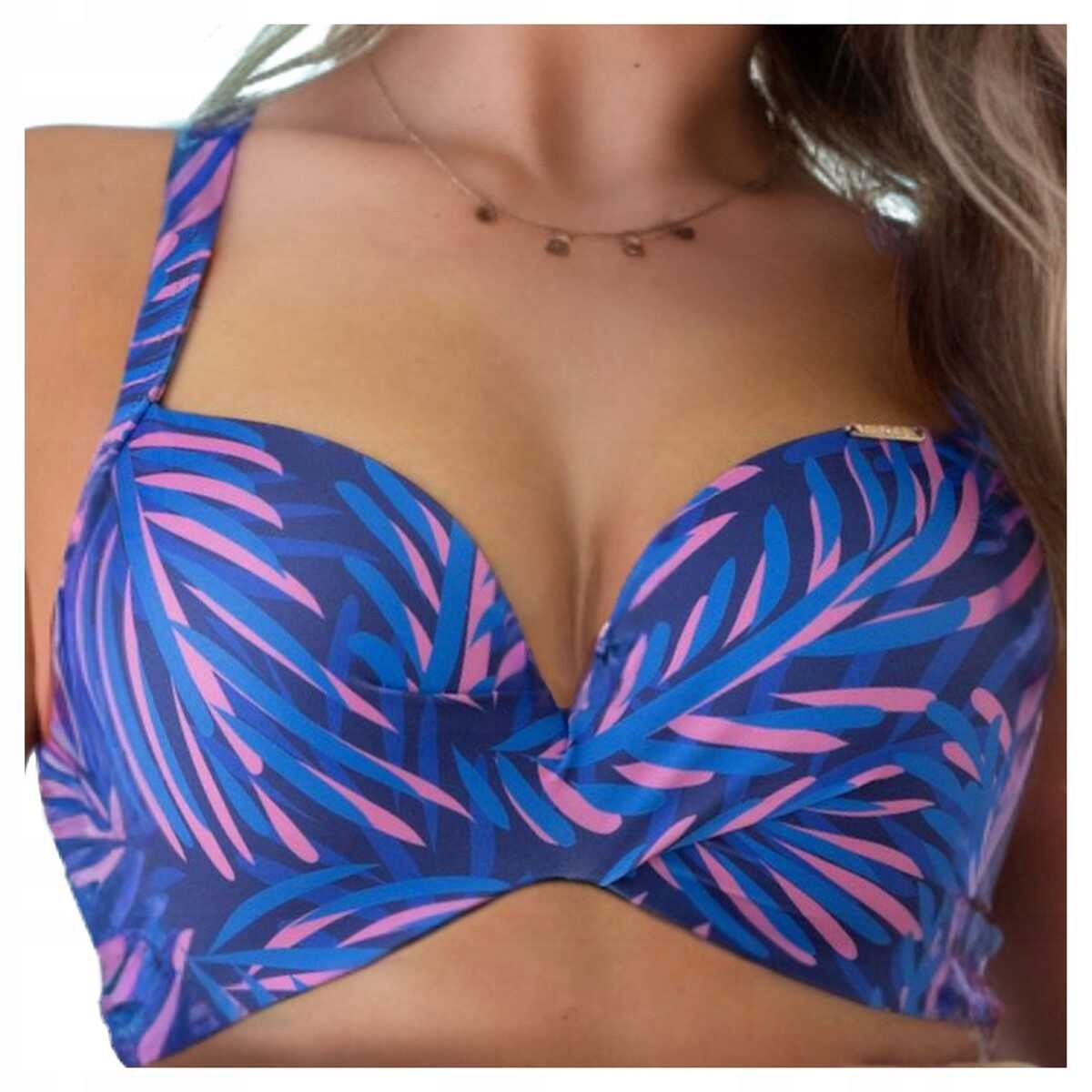 Kris line Plavková podprsenka push up brassiere Hawai modrá 70E
