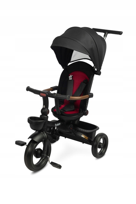 Rowerek 3-kołowy Saber Red z regulowaną rączką dla rodzica