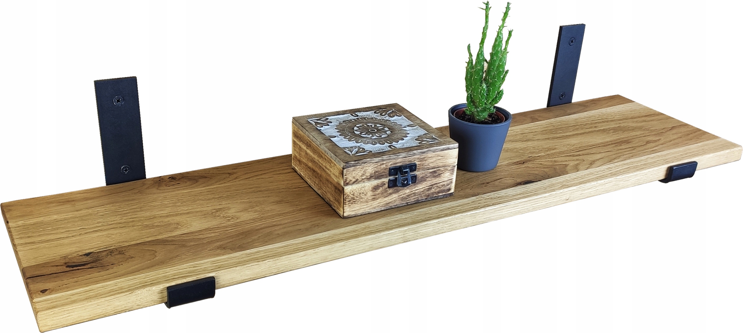 Závesná nástenná polica Loft čierna na knihy 60 cm x 25 cm