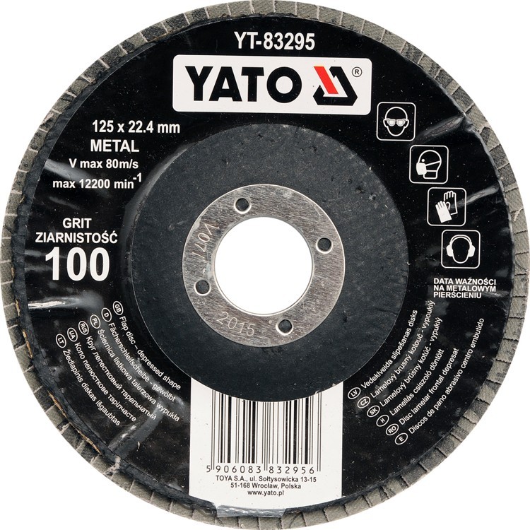

Ściernica listkowa wypukła 125mm p80 YT-83294 Yato