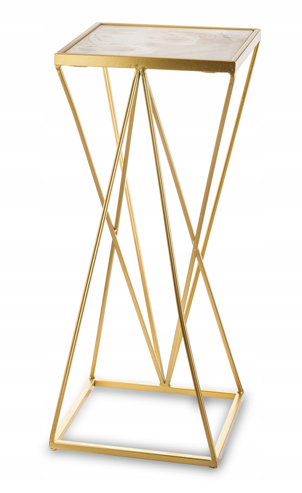 Stojan na kvety zlatý s mramorovou doskou Elegancia a štýl vo vašom interiéri