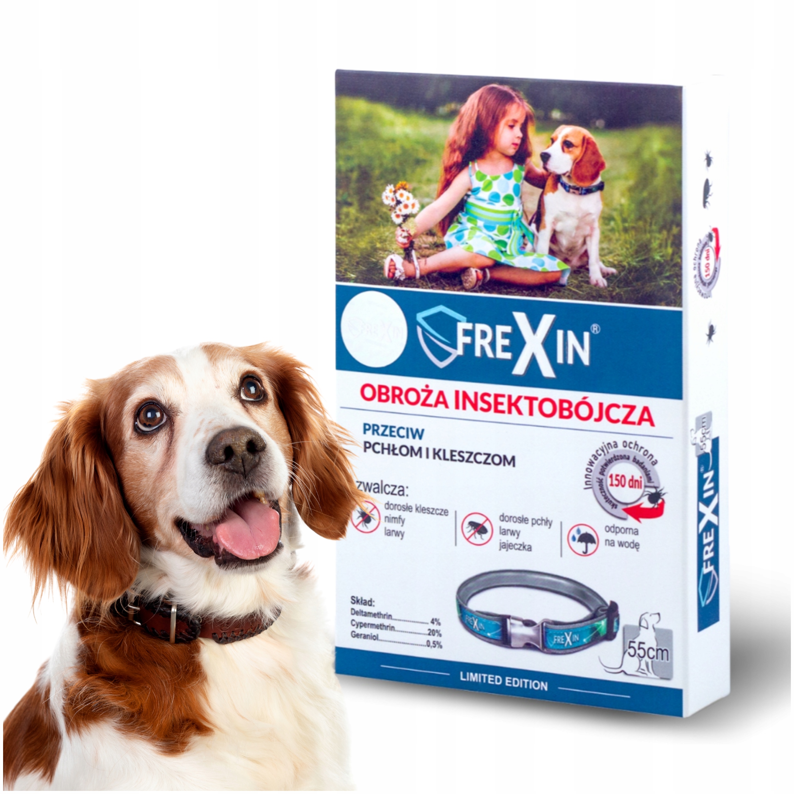 Insekticidní obojek pro psy proti blechám a klíšťatům 55 cm Frexin