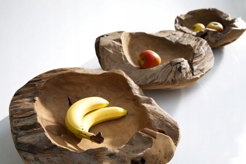 Misa teakowa drewniana średnica 50cm na owoce Pojemność 1 ml