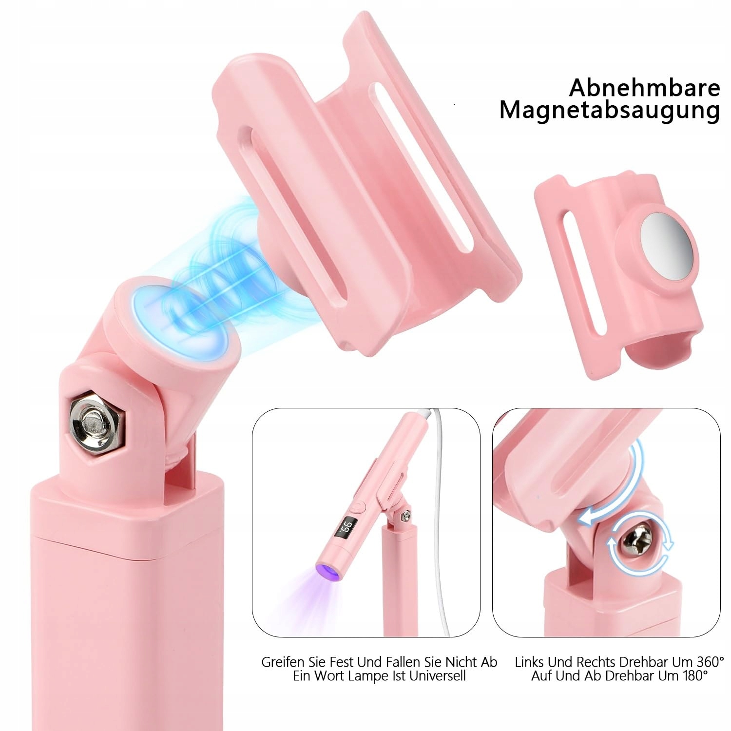 MINI UV LAMPA DO PAZNOKCI LED DO ŻELU LAKIERU I STEMPLI RÓŻOWA — miniatura 6