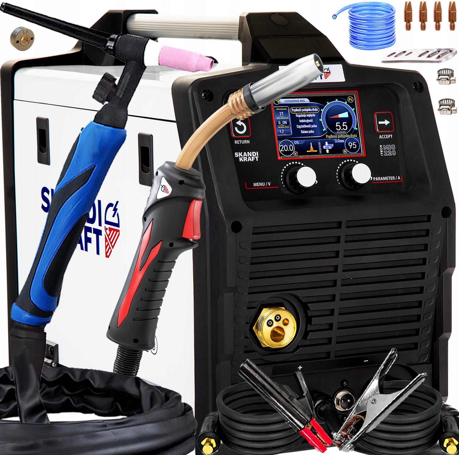 Invertorová Svářečka Migomat Skandi Kraft iTECH Mig 220 2R Synergia Puls