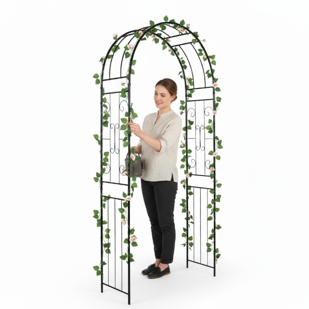 Pergola záhradná mriežka oblúk podpera kov pre popínavé rastliny dekoratívna