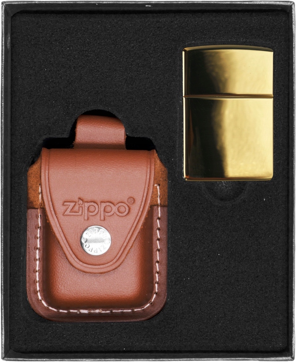 Zestaw ZIPPO Zapalniczka BRASS HIGH POLISHED prezentowy*nr2