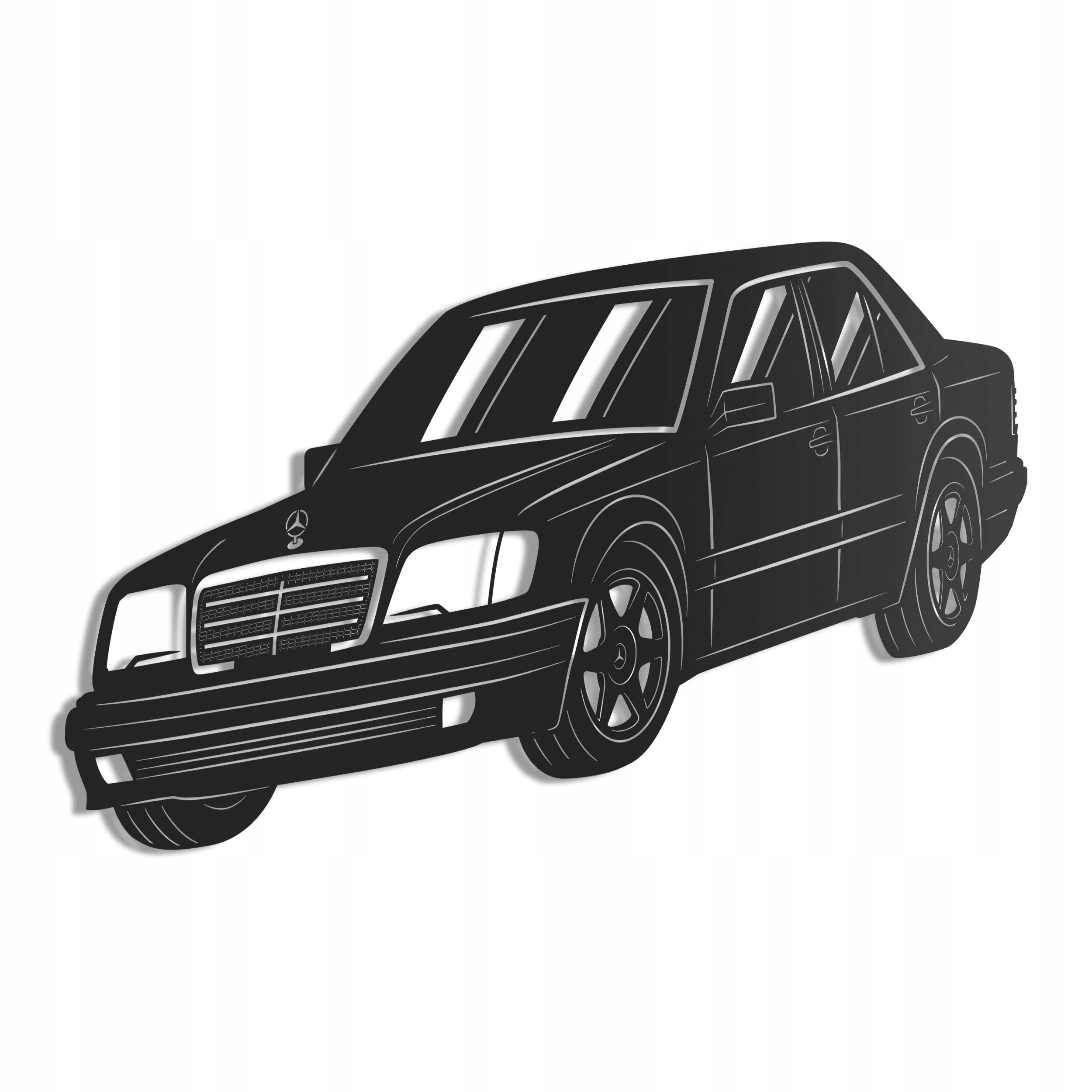 Dřevěný 3D obraz Mercedes Benz W124 Nástěnný Dárek XL