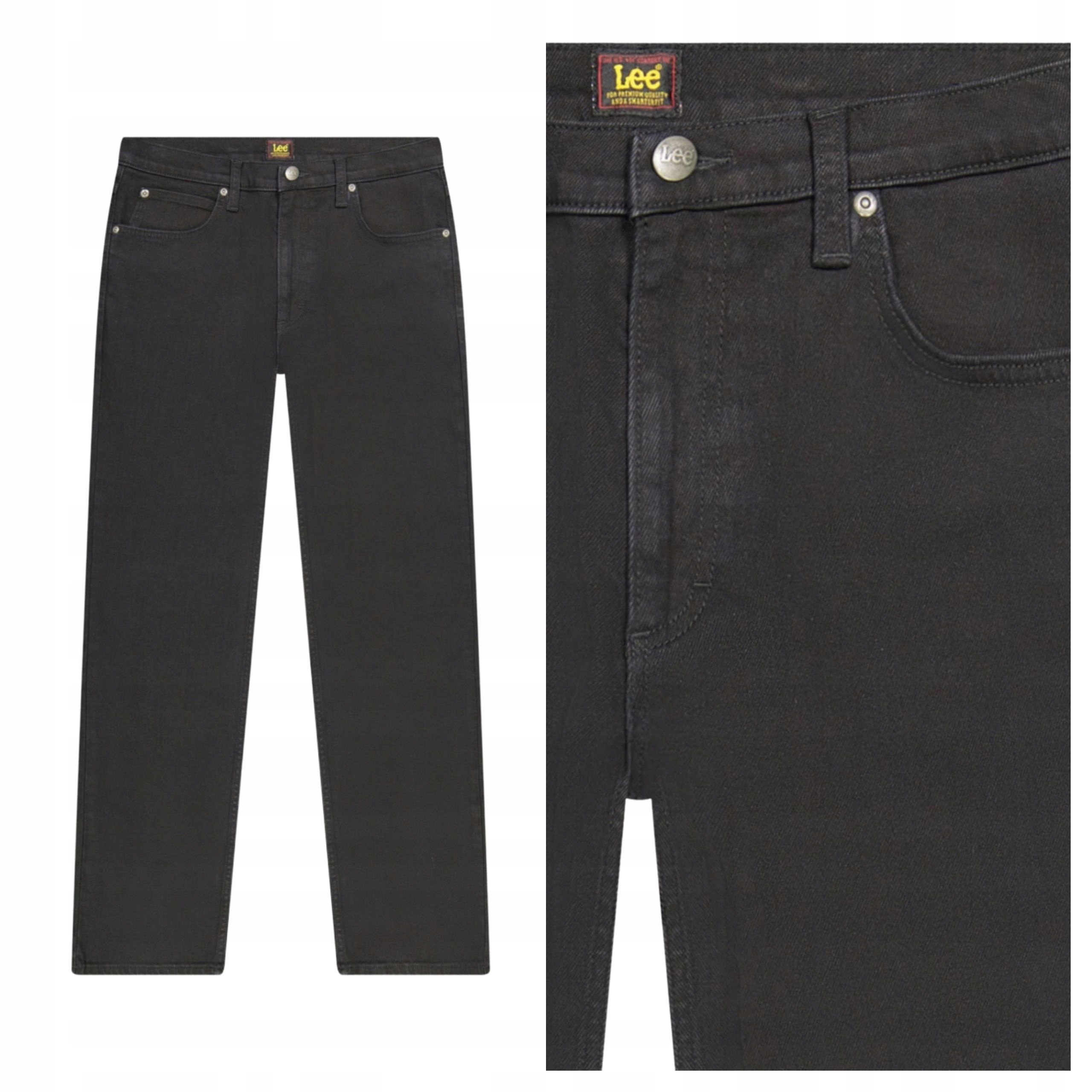 Pánské kalhoty Lee West Loose Fit Jednoduché černé džíny Deep Black W34 L34