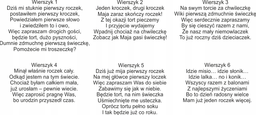 Zaproszenia na Roczek ze zdjęciem miś balony Marka inna