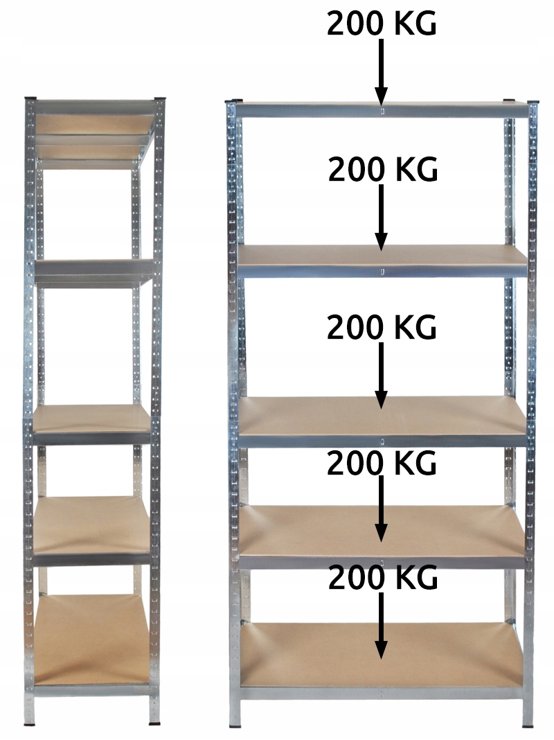 Стеллаж для хранения 220X100X45 металл 5 SHELVES 2IN1