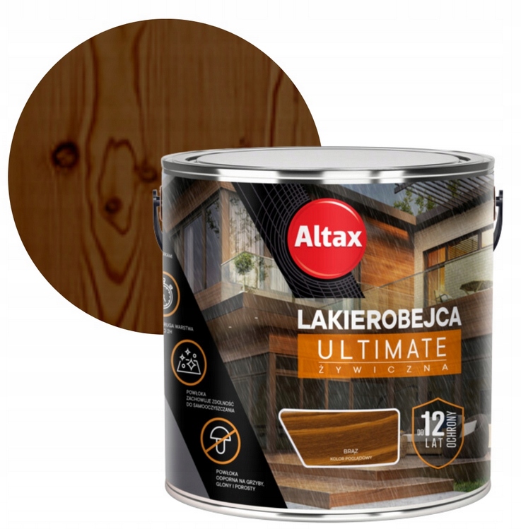 Altax Lakierobejca Ultimate 12 Lat Ochronny Do Drewna Brąz 5L