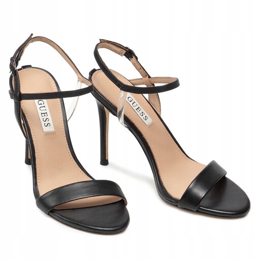 Guess Černé Sandály Na Podpatku S Městskými Pásky, Velikost 39 Gpa