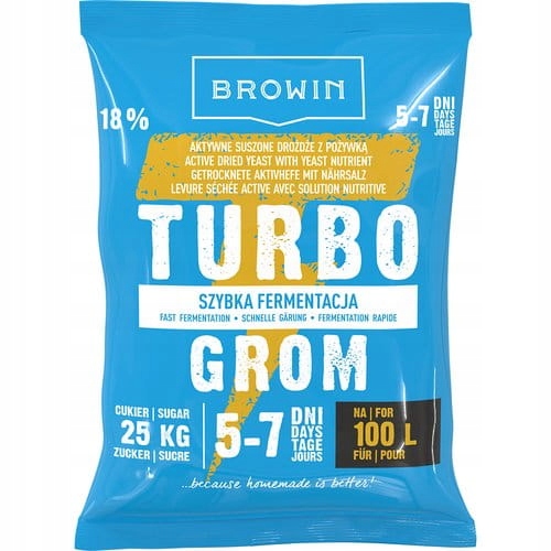 ТУРБО ГРОМ на 100 Л дрожжи gorzelnicze BROWIN