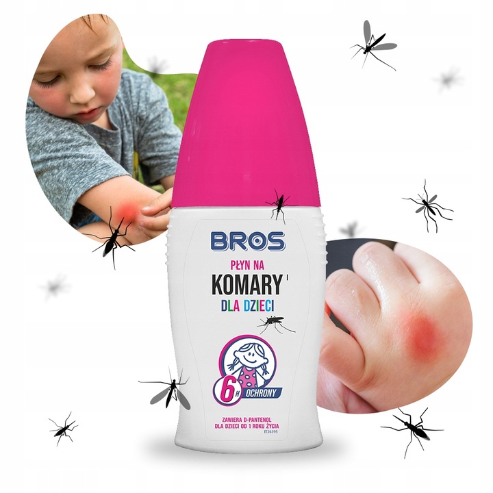 PŁYN na KOMARY dla DZIECI od 1 ROKU ŻYCIA Bros 50ml przeciw KOMAROM