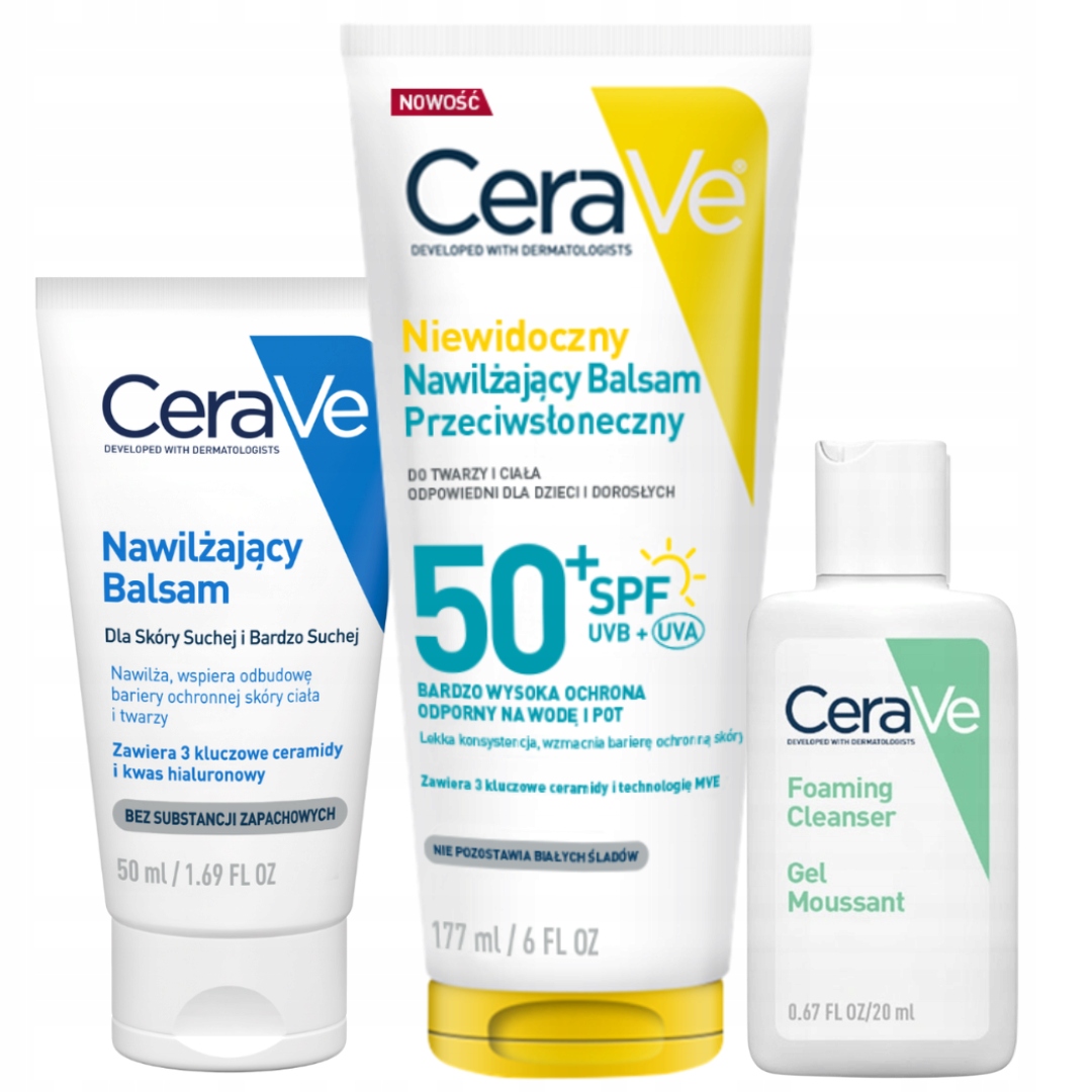 CeraVe Balsam Przeciwsłoneczny Spf 50+ 177 ml Nawilżający balsam 50ml