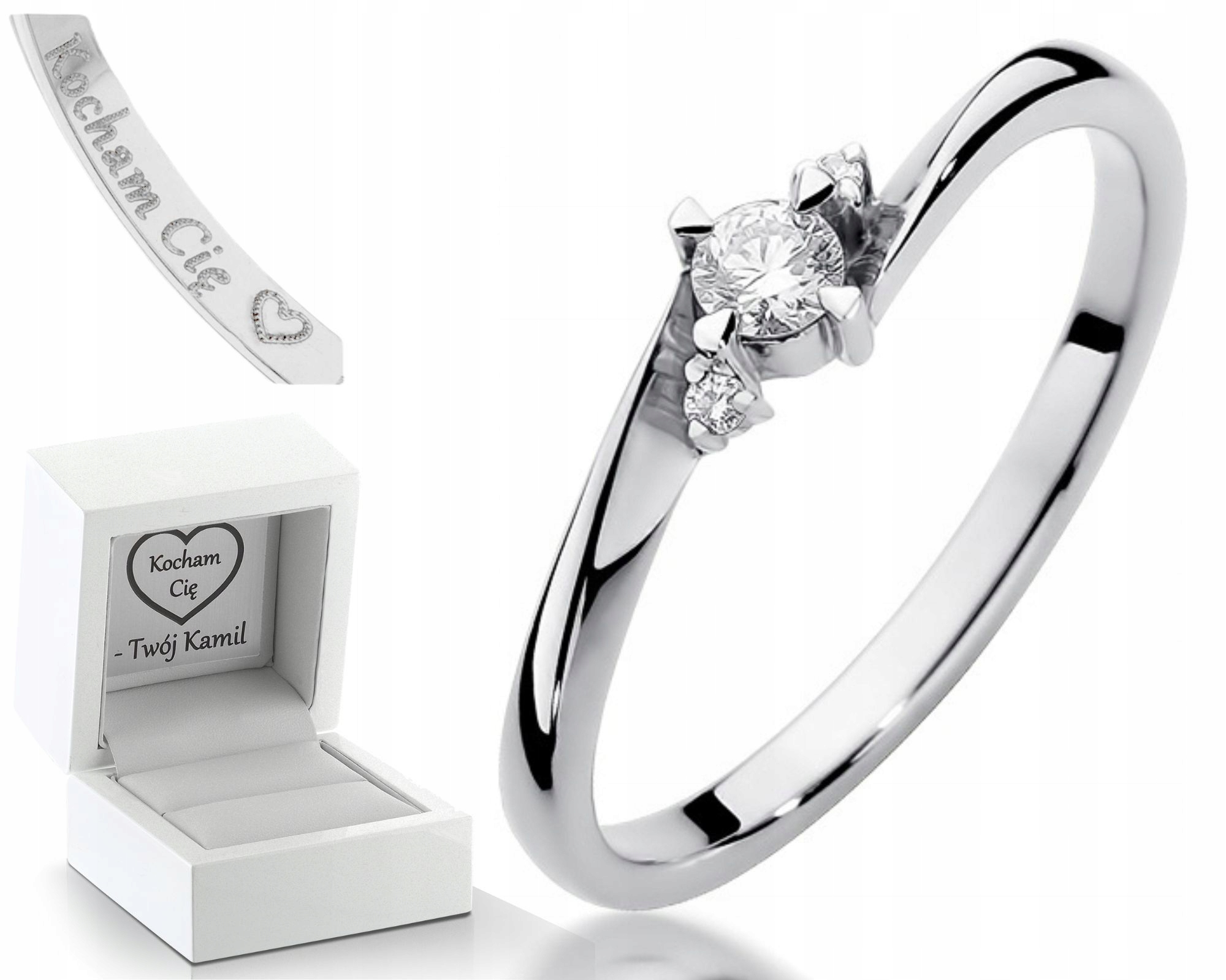 Prstýnek Brilianty Bílé Zlato 585 Gravírování Bonus Zlato Jako Dárek