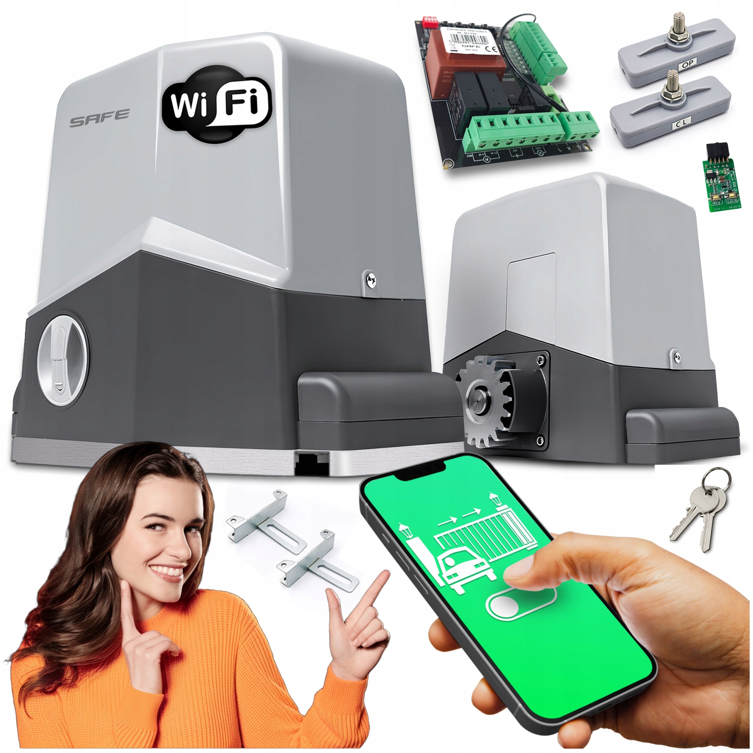 Set Pohon Pro Posuvnou Bránu Pohon 600 kg Wifi Supla automat Silný