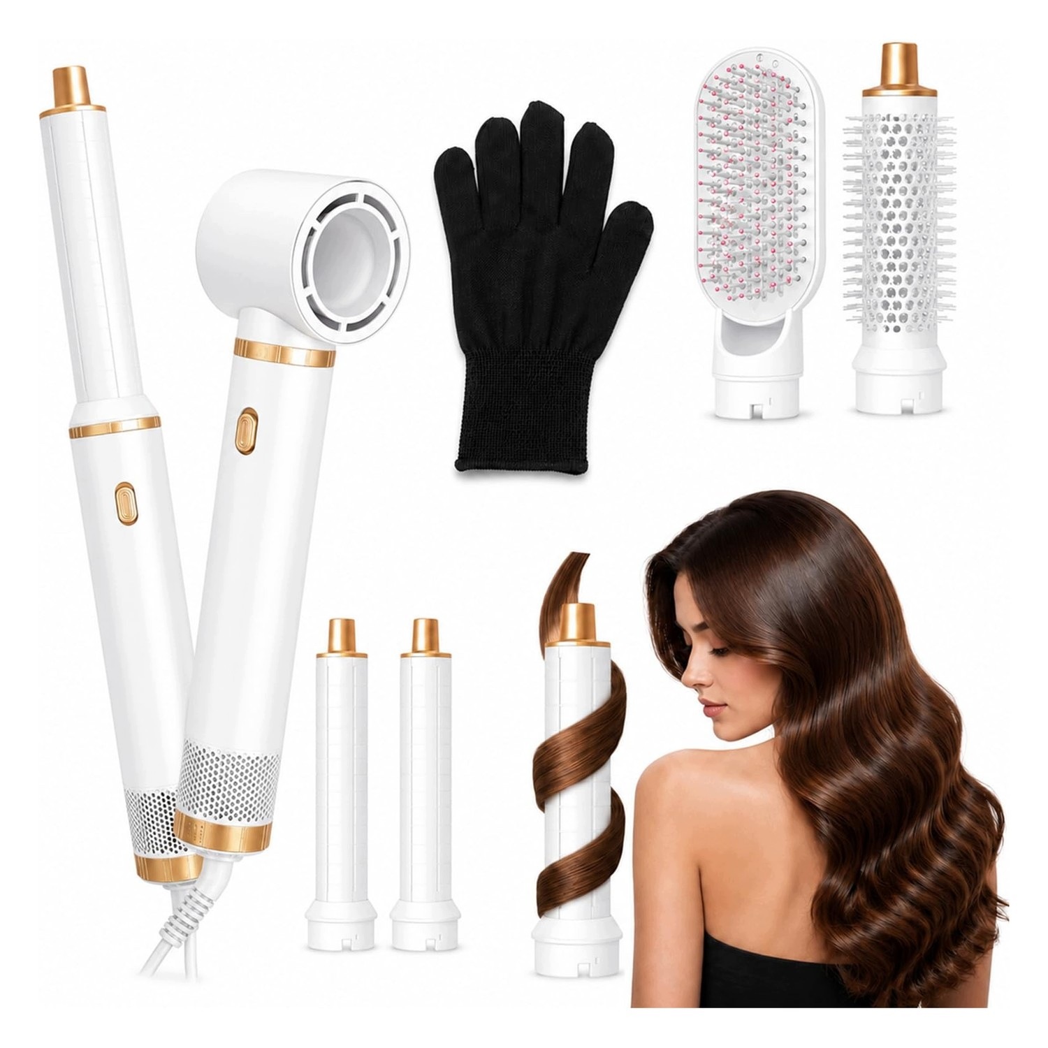 Haarstyler 5 v 1 – s nástavci – pro styling vlasů – kompaktní