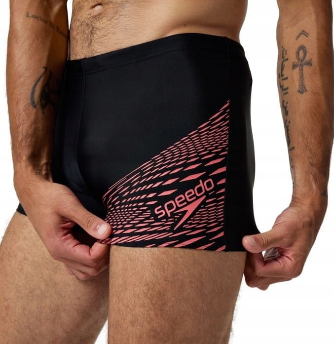 Bokserki Speedo Medley Logo czarne/czerwone M (UK34)