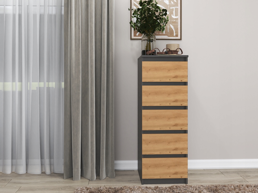 KOMODA SZAFKA NOWOCZESNA 40cm POJEMNA REGAŁ SZUFLADY MEBLE ANTRACYT ARTISAN Waga produktu z opakowaniem jednostkowym 32 kg