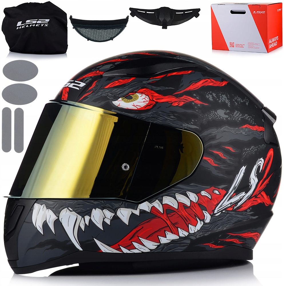Motocyklová Prilba LS2 FF353 Rapid II Kaiju 06 Zrkadlovka, Zlaté Sklo