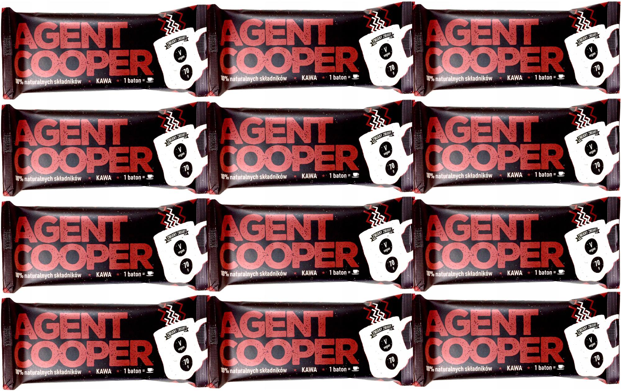Levně 12 Tyčinek Agent Cooper 70 G S Kávou Bez Přidaného Cukru Zdravá Energie Raw Eko