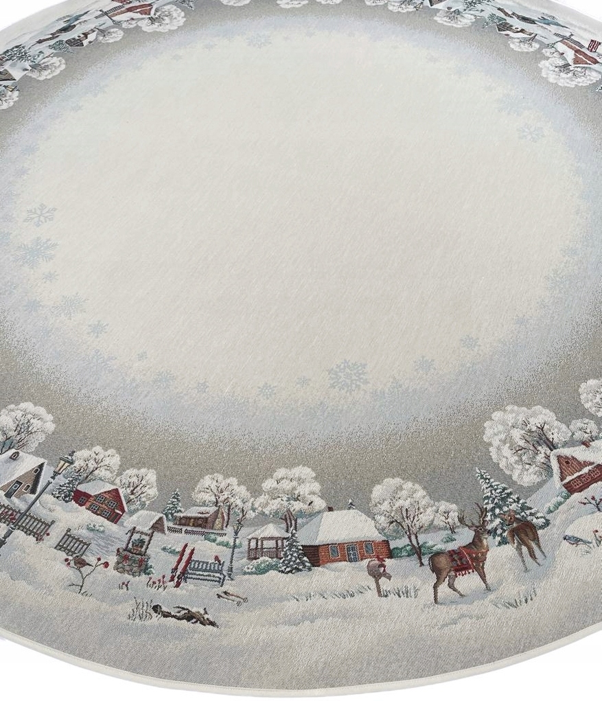 Ubrus kulatý s domečky 165 cm 1255