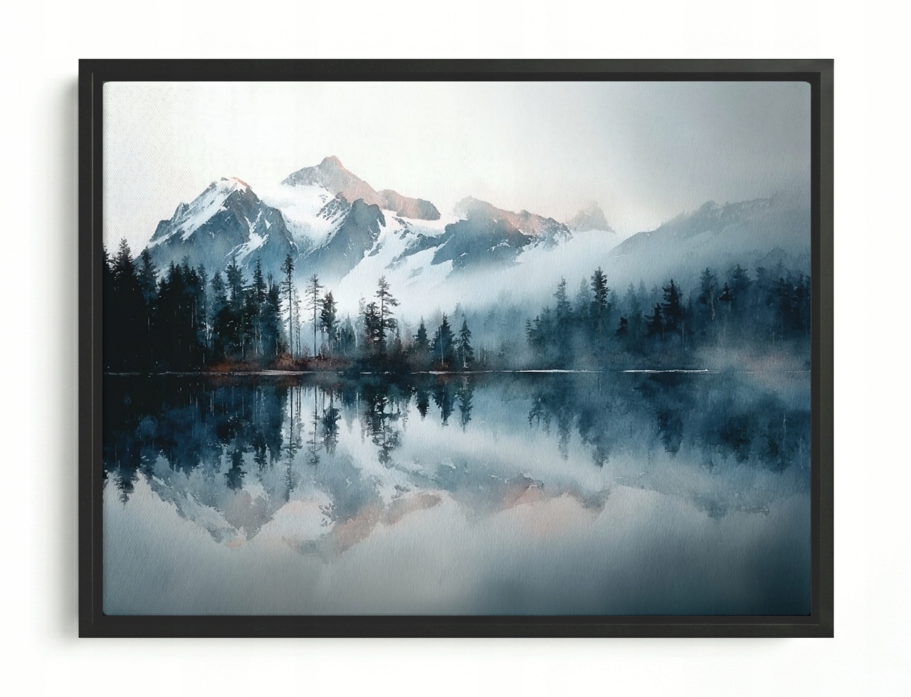 Obraz Rám American Box Hory Jazero Odraz Hmla Krajina Zen 80x60