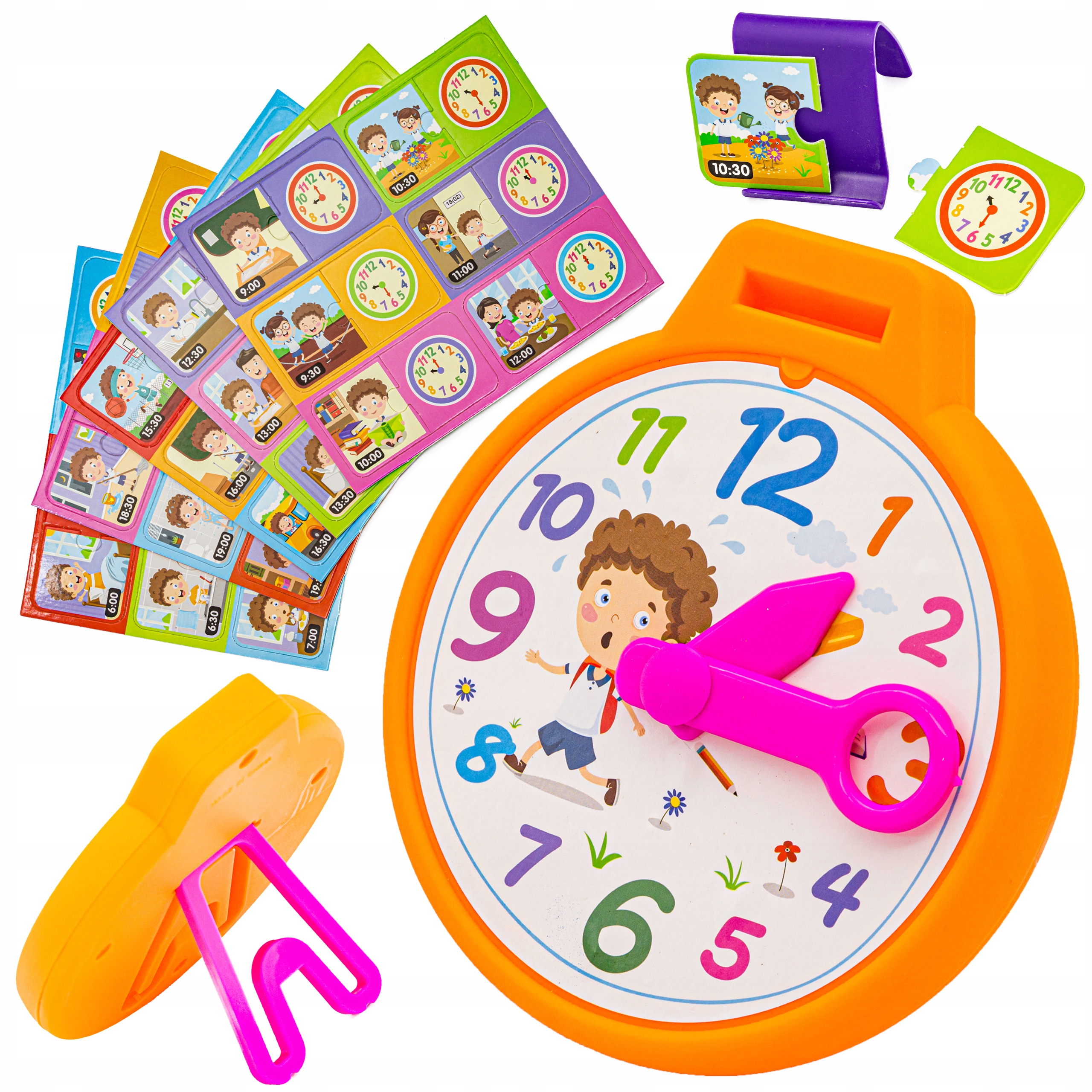 

Gra Nauka Godzin Edukacyjny Zegar 30 Kart Puzzle