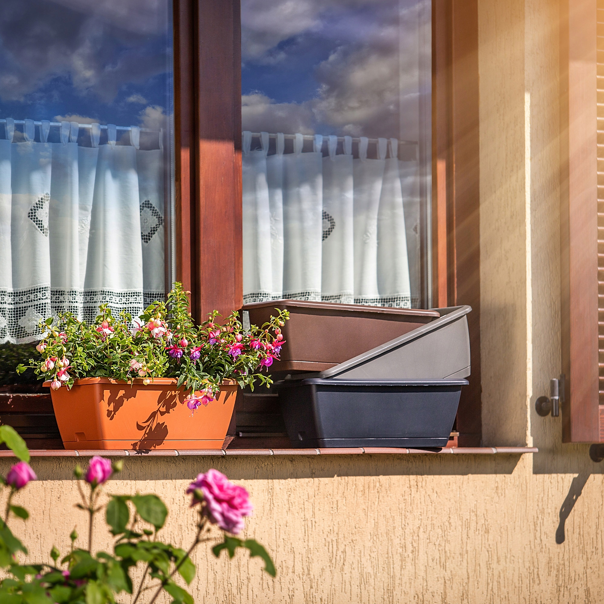 SKRZYNKA BALKONOWA 40cm DONICZKA PODSTAWKA Długość maksymalna 40 cm